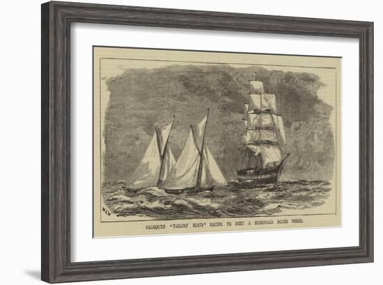 Falmouth Tailors' Boats Racing to Meet a Homeward Bound Vessel-William Lionel Wyllie-Framed Giclee Print