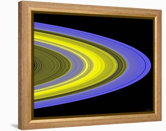 False-Color Image of Saturn's Main Rings Made Using Cassini's Ultraviolet Imaging Spectrograph-Stocktrek Images-Framed Premier Image Canvas