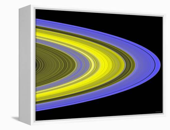 False-Color Image of Saturn's Main Rings Made Using Cassini's Ultraviolet Imaging Spectrograph-Stocktrek Images-Framed Premier Image Canvas