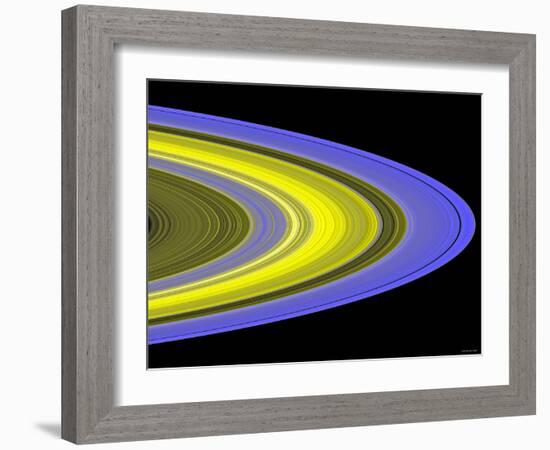 False-Color Image of Saturn's Main Rings Made Using Cassini's Ultraviolet Imaging Spectrograph-Stocktrek Images-Framed Photographic Print