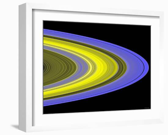 False-Color Image of Saturn's Main Rings Made Using Cassini's Ultraviolet Imaging Spectrograph-Stocktrek Images-Framed Photographic Print