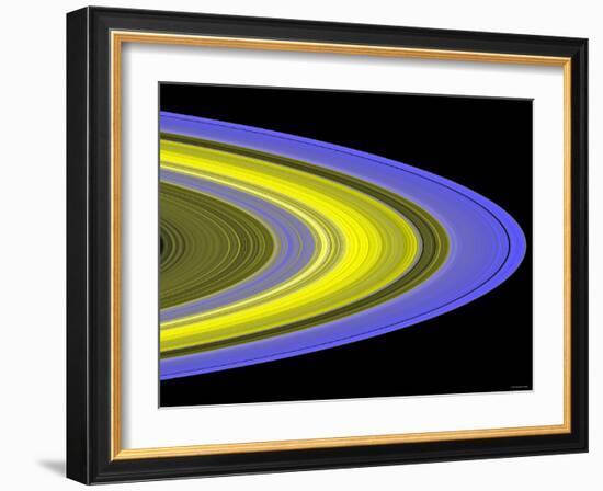 False-Color Image of Saturn's Main Rings Made Using Cassini's Ultraviolet Imaging Spectrograph-Stocktrek Images-Framed Photographic Print