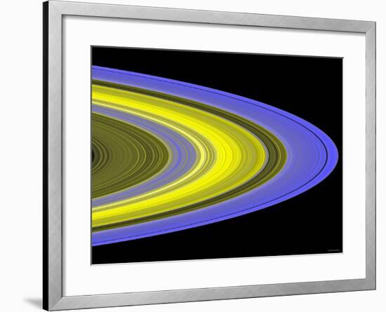 False-Color Image of Saturn's Main Rings Made Using Cassini's Ultraviolet Imaging Spectrograph-Stocktrek Images-Framed Photographic Print