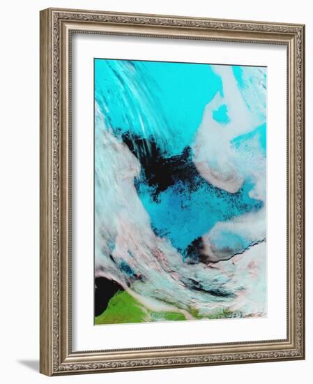 False Color View of Polynya (Open Water) in the Beauford Sea, September 11, 2006-Stocktrek Images-Framed Photographic Print