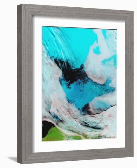 False Color View of Polynya (Open Water) in the Beauford Sea, September 11, 2006-Stocktrek Images-Framed Photographic Print