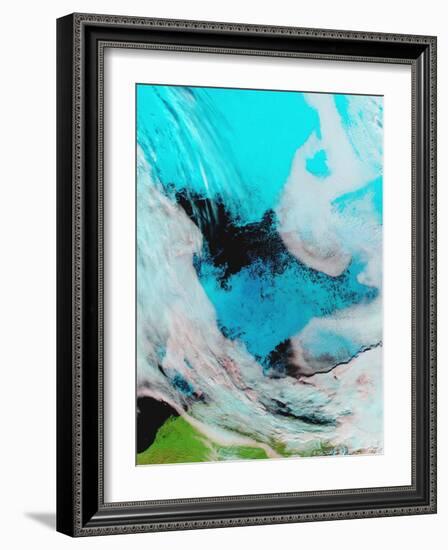 False Color View of Polynya (Open Water) in the Beauford Sea, September 11, 2006-Stocktrek Images-Framed Photographic Print