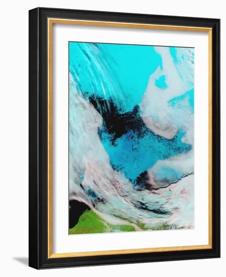 False Color View of Polynya (Open Water) in the Beauford Sea, September 11, 2006-Stocktrek Images-Framed Photographic Print