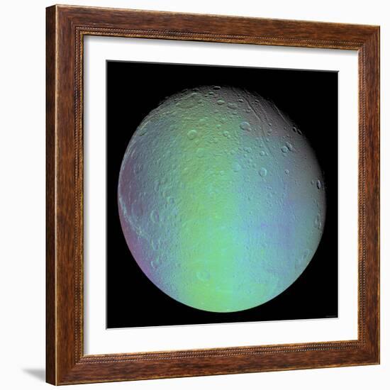 False Color View of Saturn's Moon Dione-Stocktrek Images-Framed Photographic Print