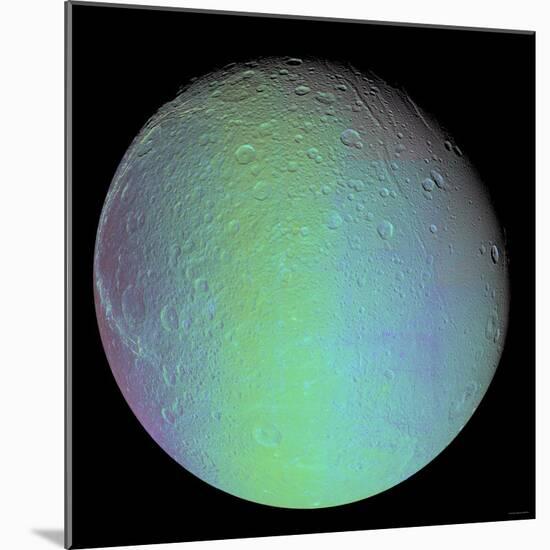 False Color View of Saturn's Moon Dione-Stocktrek Images-Mounted Photographic Print