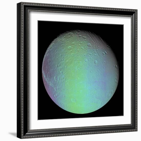 False Color View of Saturn's Moon Dione-Stocktrek Images-Framed Photographic Print