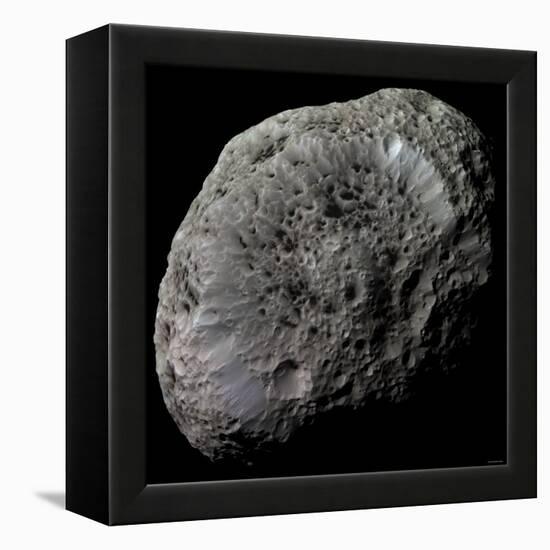 False-Color View of Saturn's Moon Hyperion-Stocktrek Images-Framed Premier Image Canvas