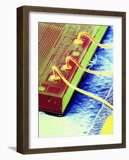 False-colour SEM of An Integrated Circuit.-Dr. Jeremy Burgess-Framed Photographic Print