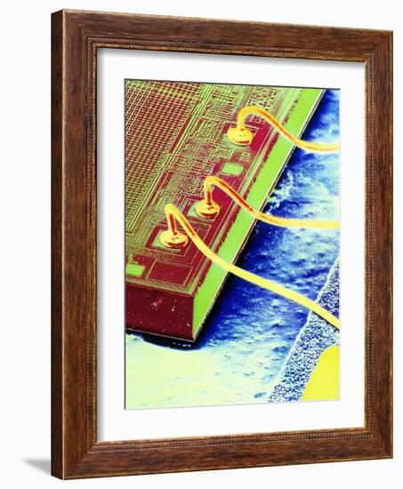 False-colour SEM of An Integrated Circuit.-Dr. Jeremy Burgess-Framed Photographic Print