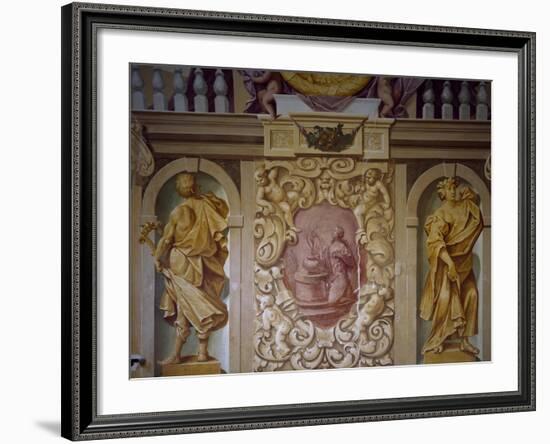 False Niches with Gilt Bronze Sculptures, 1684-null-Framed Giclee Print