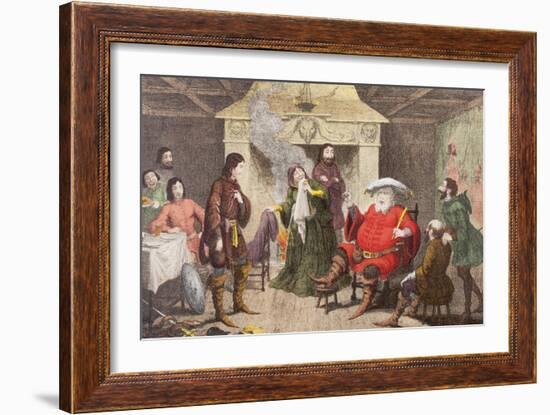 Falstaff Enacts the Part of the King in Henry IV, Part I, Act II, Scene IV, from 'The Illustrated…-George Cruikshank-Framed Giclee Print