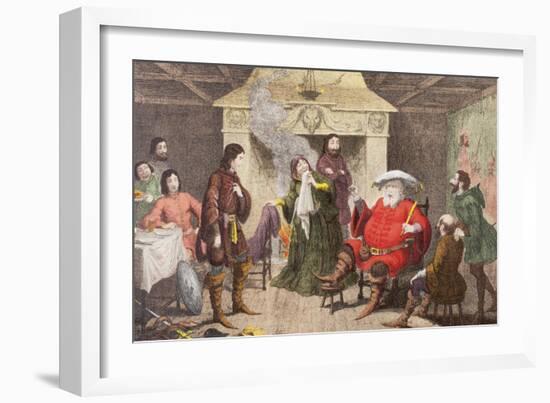 Falstaff Enacts the Part of the King in Henry IV, Part I, Act II, Scene IV, from 'The Illustrated…-George Cruikshank-Framed Giclee Print