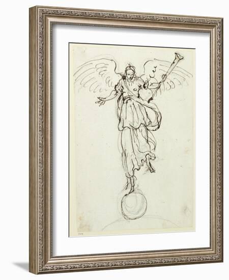 Fame, Preliminary Sketch, C.1631-Inigo Jones-Framed Giclee Print