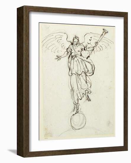 Fame, Preliminary Sketch, C.1631-Inigo Jones-Framed Giclee Print