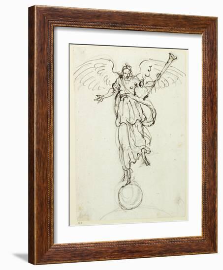 Fame, Preliminary Sketch, C.1631-Inigo Jones-Framed Giclee Print