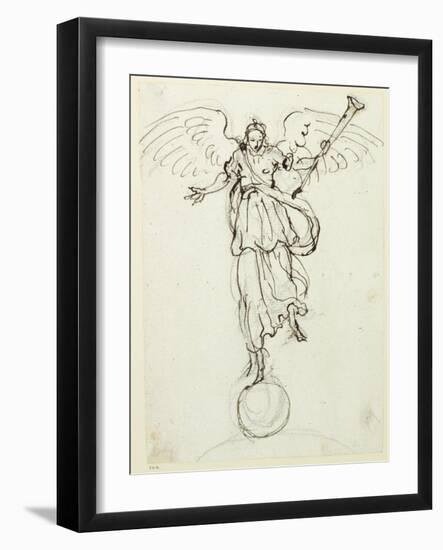 Fame, Preliminary Sketch, C.1631-Inigo Jones-Framed Giclee Print