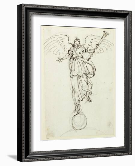 Fame, Preliminary Sketch, C.1631-Inigo Jones-Framed Giclee Print