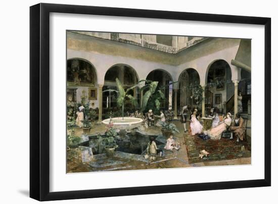 Familia En Un Patio De Sevilla-Luis Jimenez Aranda-Framed Giclee Print