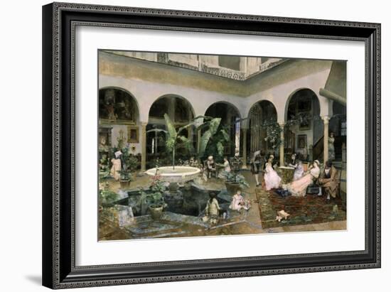 Familia En Un Patio De Sevilla-Luis Jimenez Aranda-Framed Giclee Print