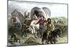 Families in Covered Wagons Crossing the Plains-null-Mounted Giclee Print