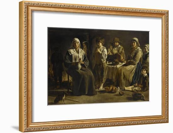 Famille de paysans dans un intérieur-Louis Le Nain-Framed Giclee Print