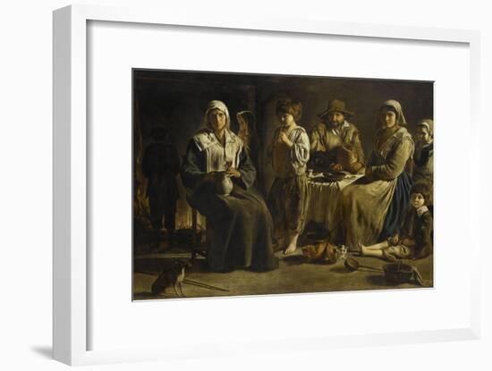 Famille de paysans dans un intérieur-Louis Le Nain-Framed Giclee Print