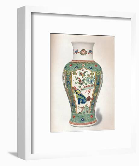 Famille Verte Vase, with four upright panels painted with rocks and flowering plants-Unknown-Framed Giclee Print