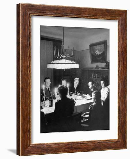 Family and their Guests Having Passover Eve Seder-null-Framed Photographic Print