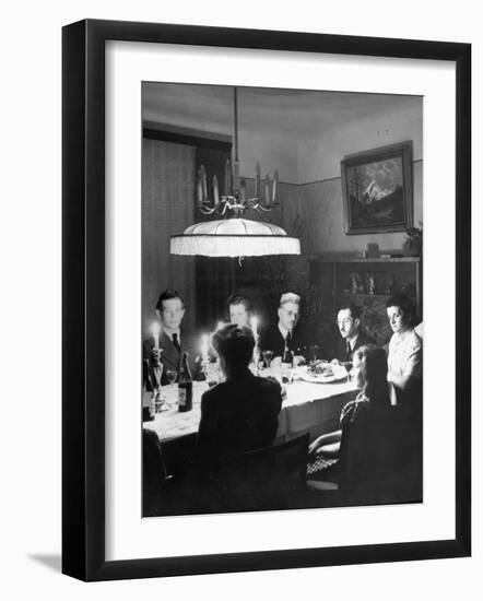 Family and their Guests Having Passover Eve Seder-null-Framed Photographic Print