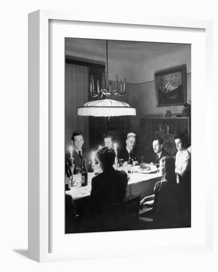 Family and their Guests Having Passover Eve Seder-null-Framed Photographic Print