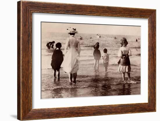 Family at the Beach, 1890-null-Framed Photographic Print