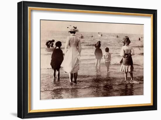 Family at the Beach, 1890--Framed Photographic Print