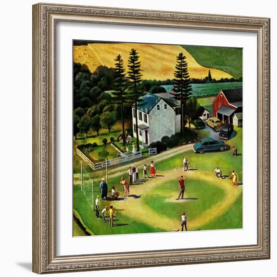 "Family Baseball", September 2, 1950-John Falter-Framed Giclee Print