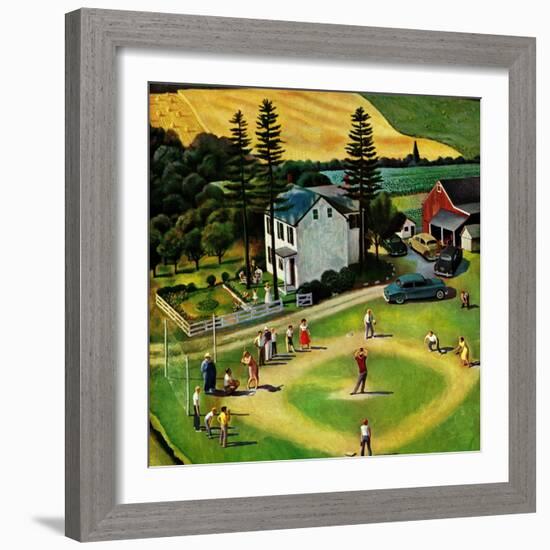 "Family Baseball", September 2, 1950-John Falter-Framed Giclee Print