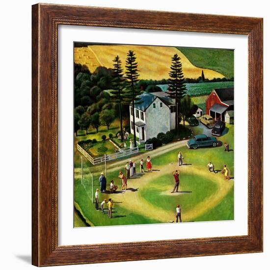 "Family Baseball", September 2, 1950-John Falter-Framed Giclee Print