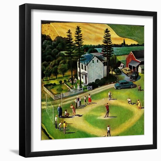 "Family Baseball", September 2, 1950-John Falter-Framed Giclee Print