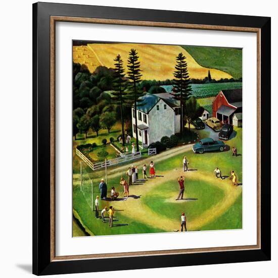 "Family Baseball", September 2, 1950-John Falter-Framed Giclee Print