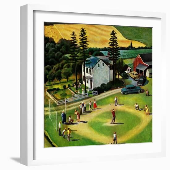 "Family Baseball", September 2, 1950-John Falter-Framed Giclee Print