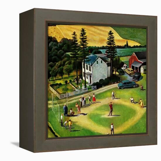 "Family Baseball", September 2, 1950-John Falter-Framed Premier Image Canvas