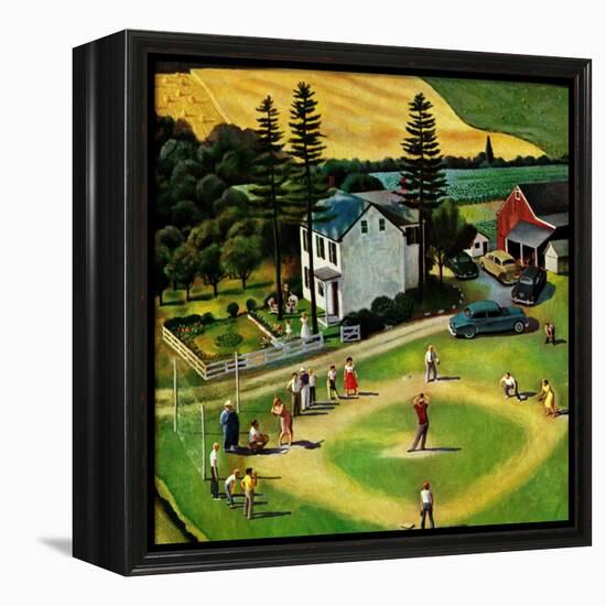 "Family Baseball", September 2, 1950-John Falter-Framed Premier Image Canvas
