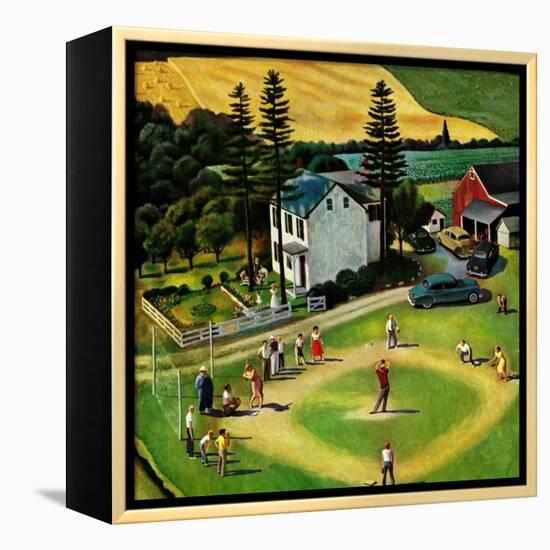 "Family Baseball", September 2, 1950-John Falter-Framed Premier Image Canvas