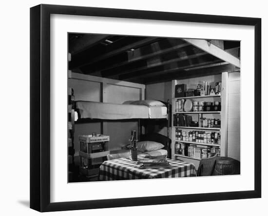 Family Basement Fallout Shelter-null-Framed Photo