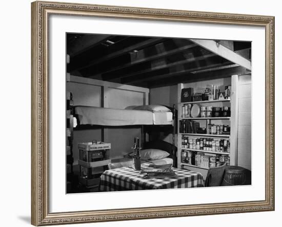 Family Basement Fallout Shelter-null-Framed Photo