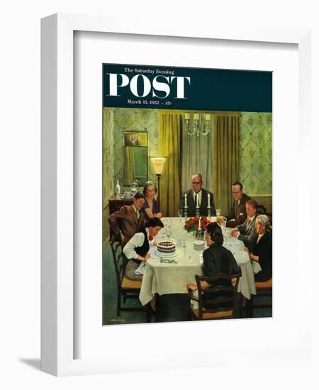 "Family Birthday Party" Saturday Evening Post Cover, March 15, 1952-John Falter-Framed Giclee Print