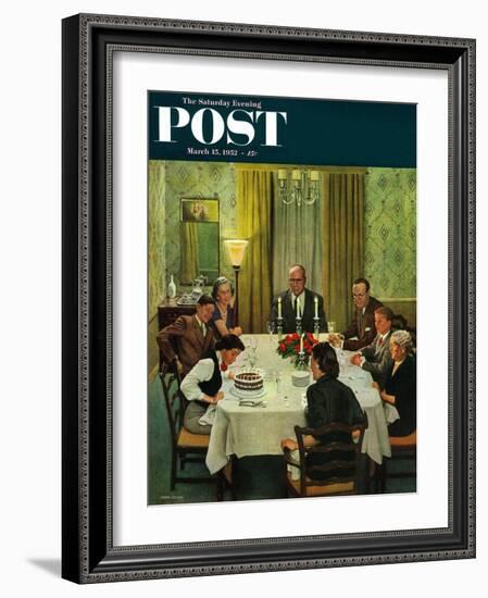 "Family Birthday Party" Saturday Evening Post Cover, March 15, 1952-John Falter-Framed Giclee Print