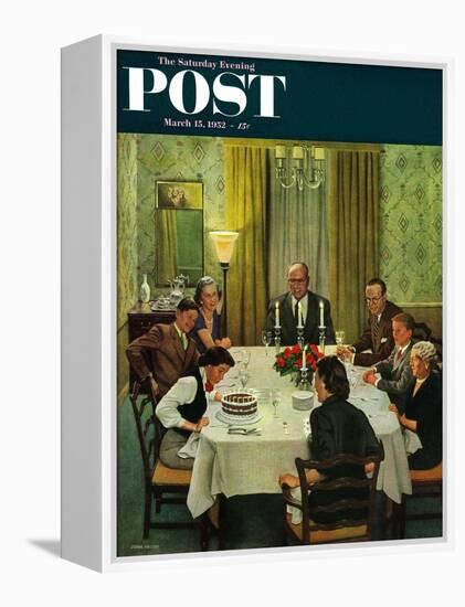 "Family Birthday Party" Saturday Evening Post Cover, March 15, 1952-John Falter-Framed Premier Image Canvas